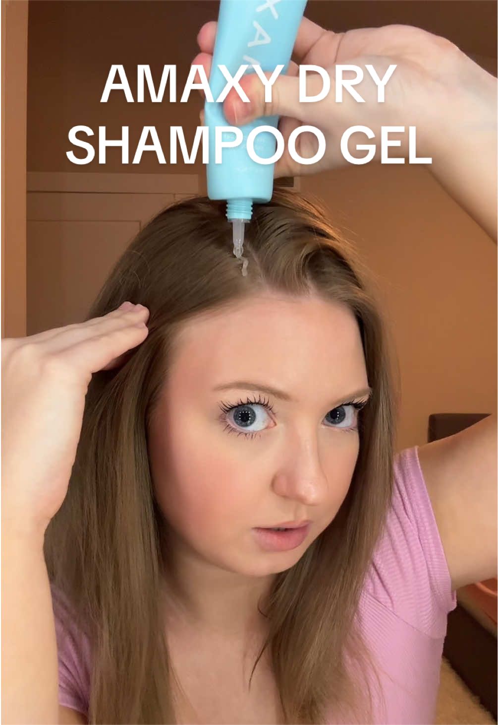 TikTok post by @maddieblakley for AMAXY Beauty. Caption reads: [...] in the magical dry shampoo gel? 🪄🤩....