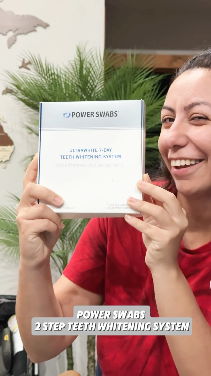Instagram post by @kerraezgi for Power Swabs. Caption reads: Your Brighter, Whiter Smile Starts Now!
Experience....