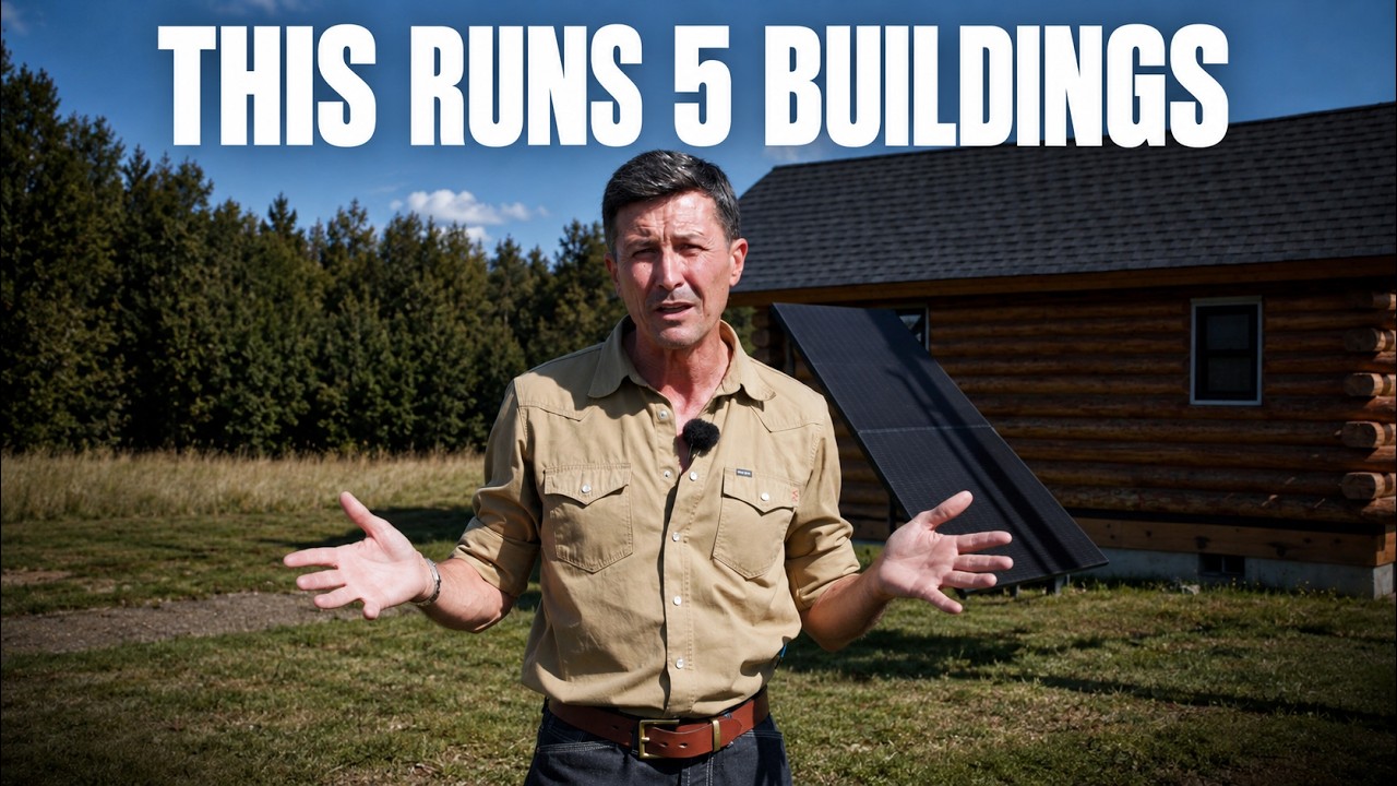 YouTube post by @wranglerstar for NADIA ANYA. Caption reads: I Power 5 Buildings Off-Grid. Here's How.