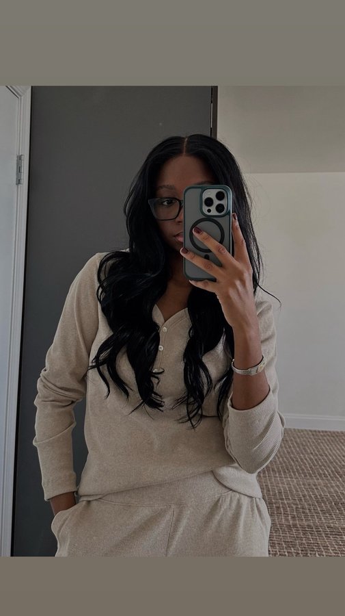 Instagram post by @fatoufall for Haven Well Within. Caption reads: The go-to matching set 🤍 @havenwellwithin #ad....