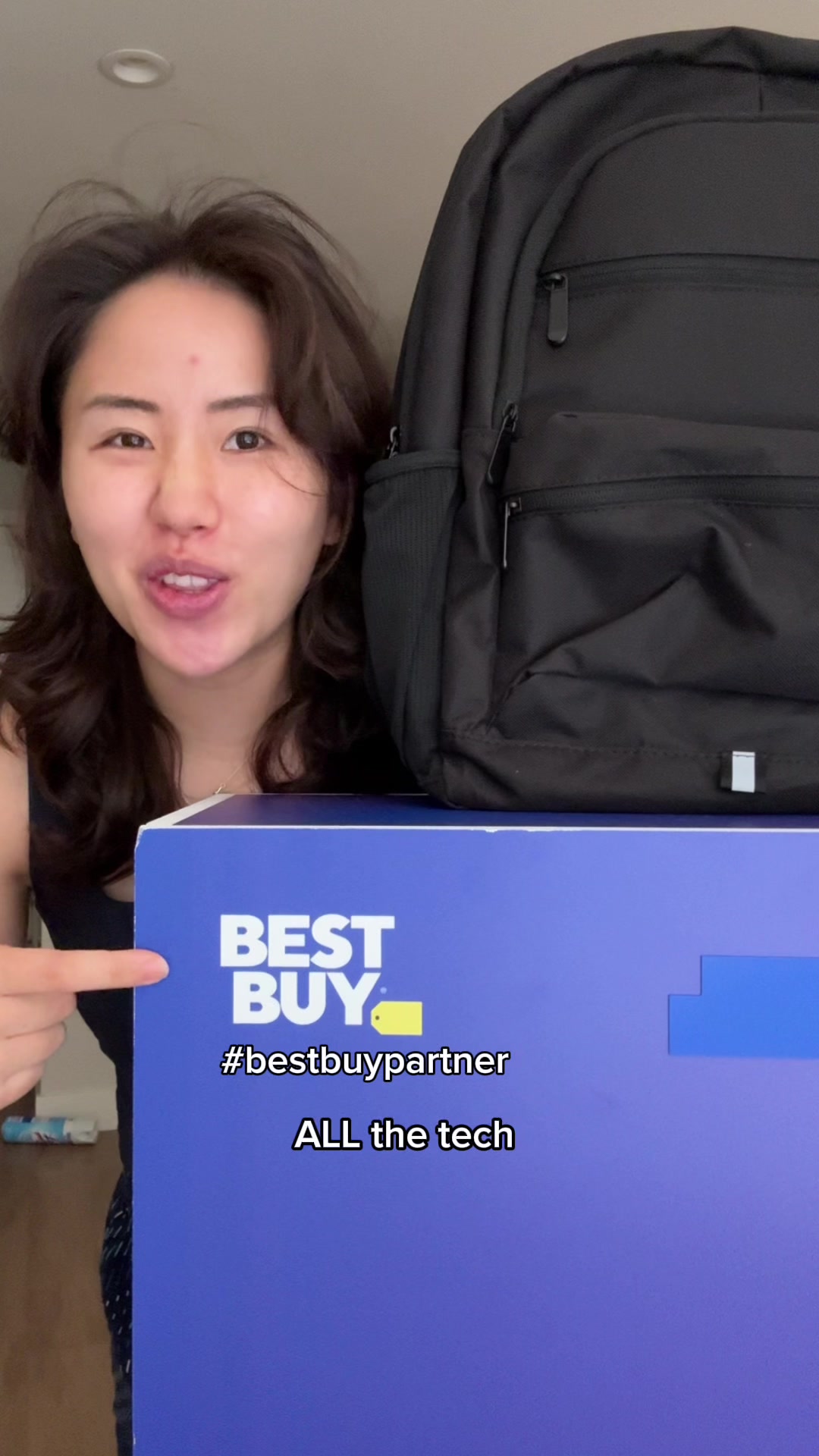 TikTok post by @kaybchung for Best Buy. Caption reads: BEST place to BUY back to school supplies @Best....