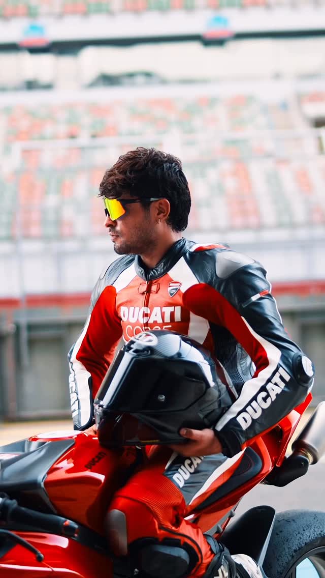 Instagram post by @diliplalwani for Ducati. Caption reads: Precision. Protection. Performance. That’s KYT....