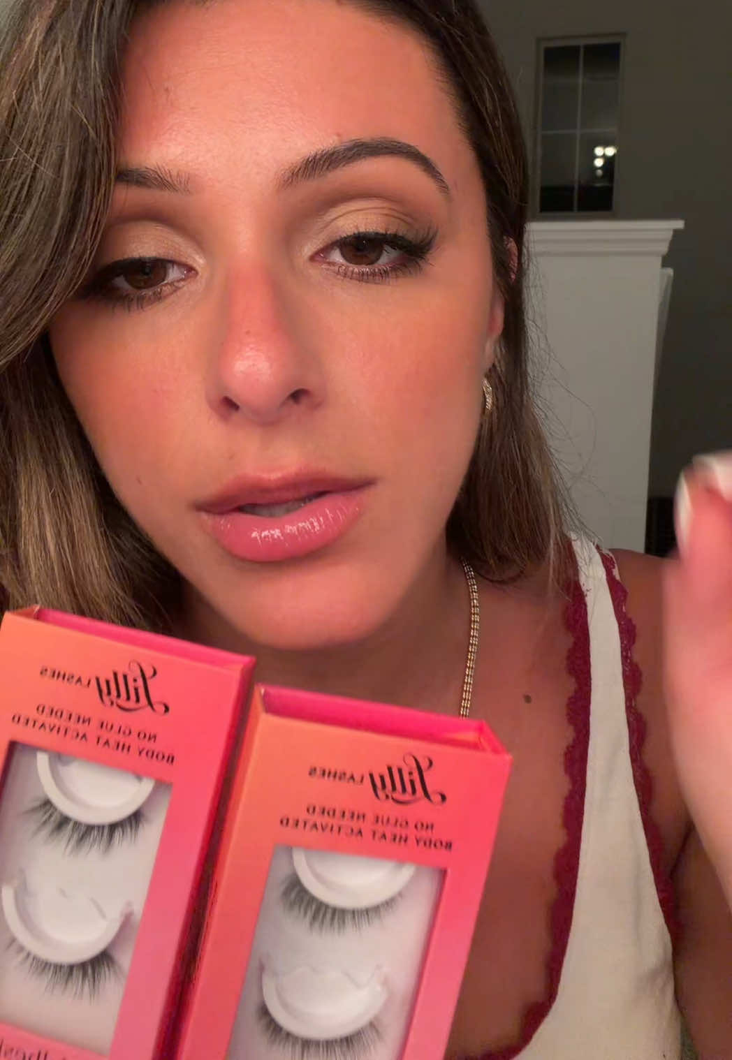 TikTok post by @christian_and_maria for Lilly Lashes. Caption reads: [...] anyone can do! #lashes #eyelashes....