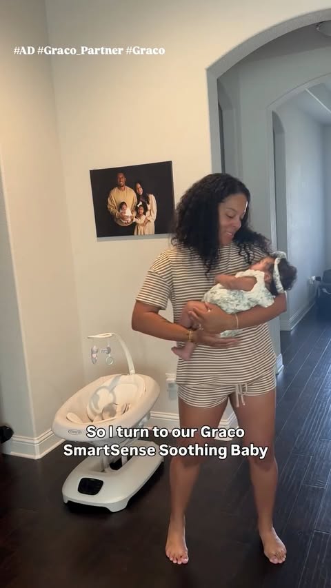 Instagram post by @camillesmiith for Graco. Caption reads: #AD #graco_partner With SmartSense Technology, our....