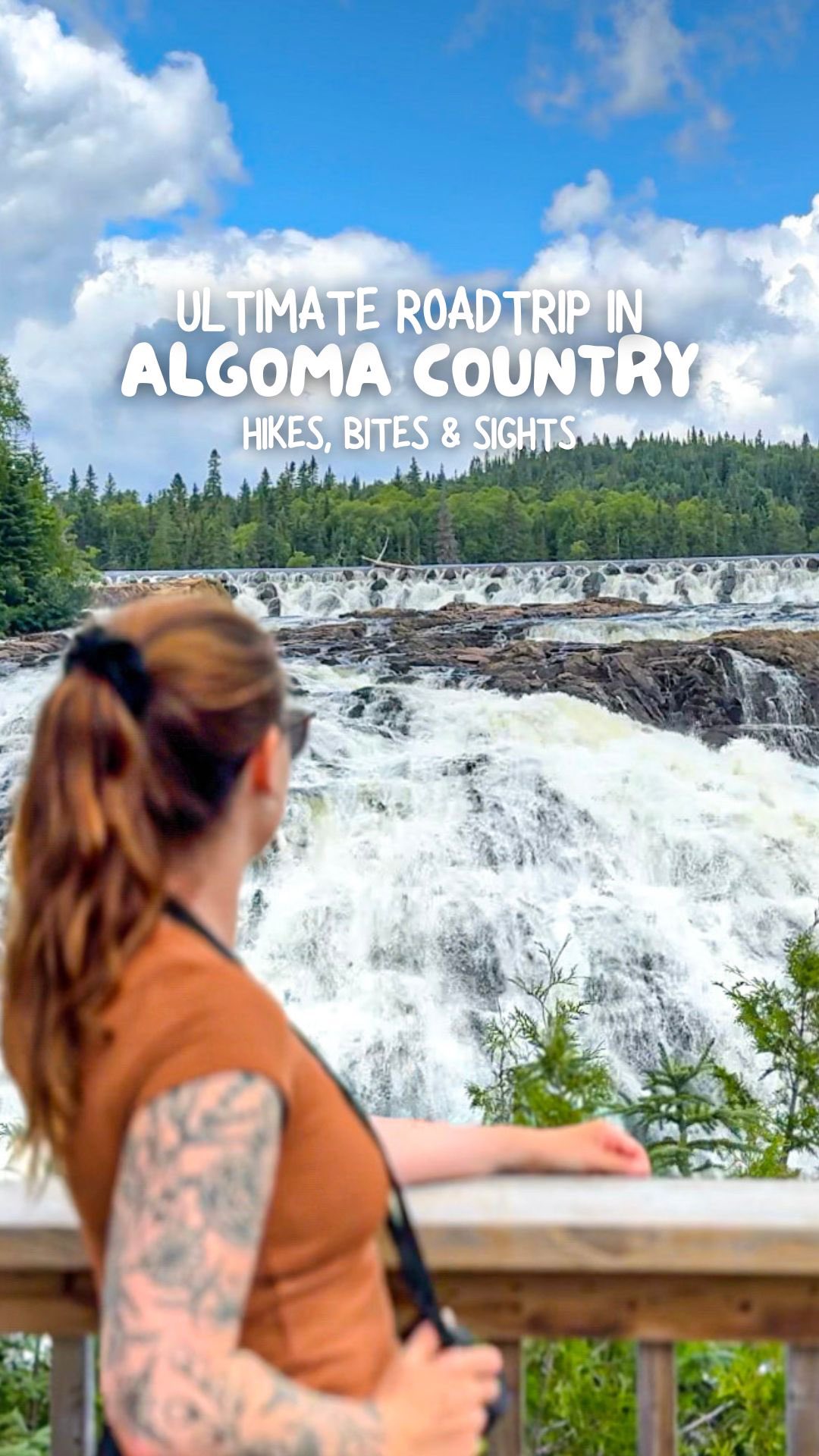 Instagram post by @emilywhoexplores for Destination Ontario. Caption reads: Planning a road trip? 🚗

Choose @algomacountry....