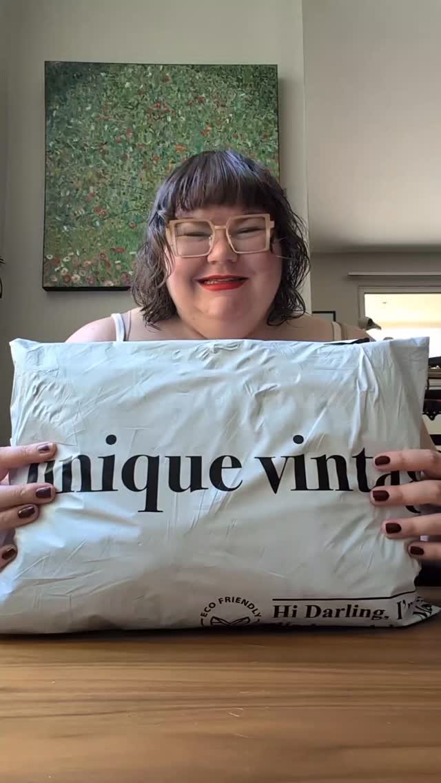 Instagram post by @fat.fem.flawless for Unique Vintage. Caption reads: So excited to show you these gorgeous pieces from....