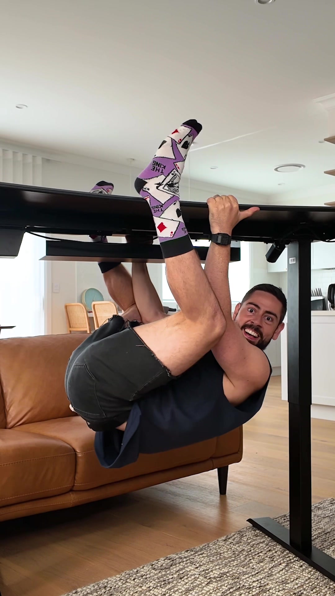 TikTok post by @insertrichie for AndaSeat. Caption reads: Unboxing the AndaSeat EXTREME Gaming Desk....