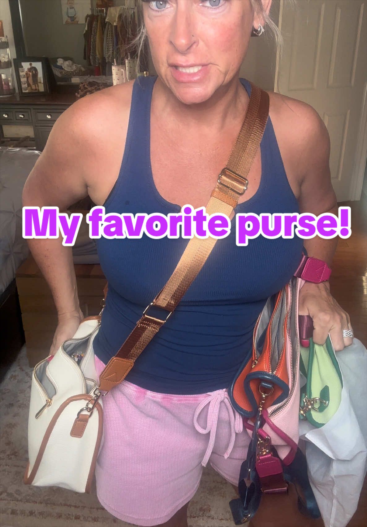 TikTok post by @hollydharris for HKCLUF US. Caption reads: My favorite #purse #crossbodybag @HKCLUF US....