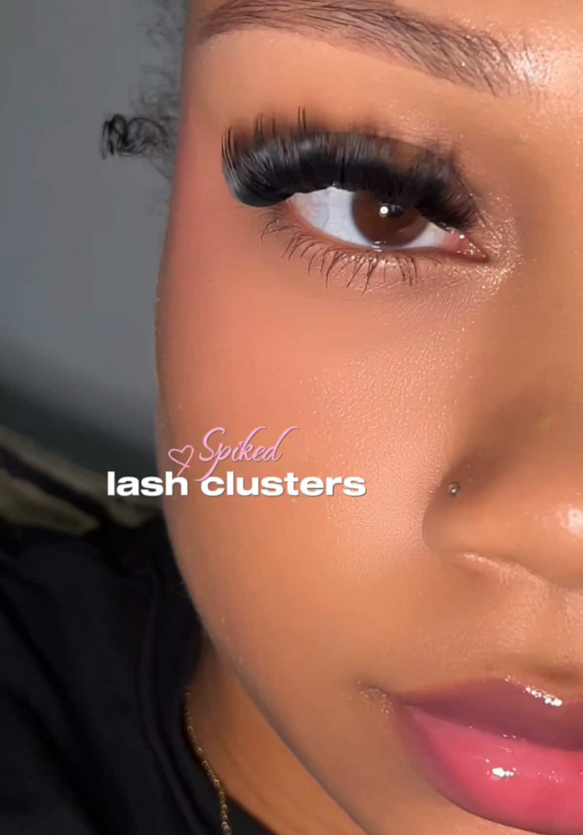 TikTok post by @aquariussed for Geeneiya Lashes. Caption reads: [...] #spikedlashes #lashtok #fyp | @Geeneiya....