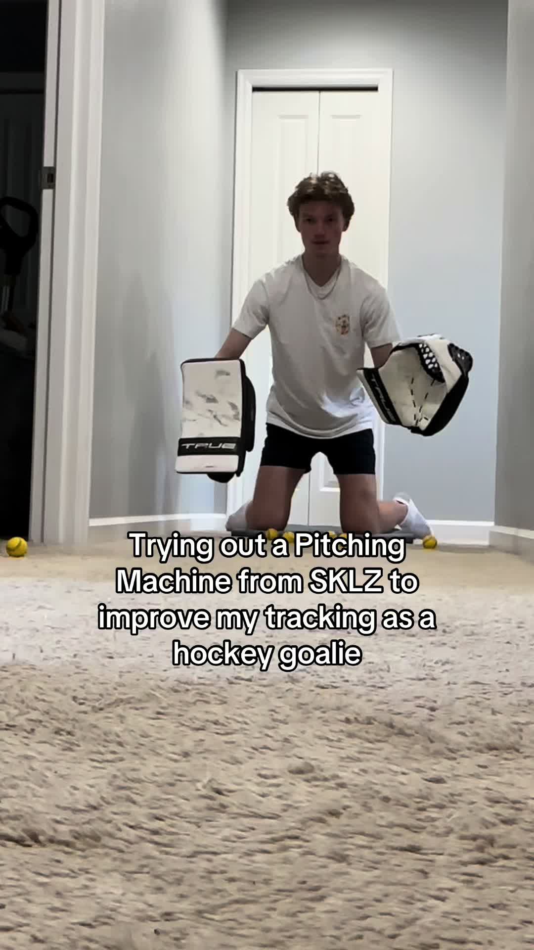 TikTok post by @zander.harp for Sklz. Caption reads: Great product from @SKLZ #hockey #goalie #fyp.