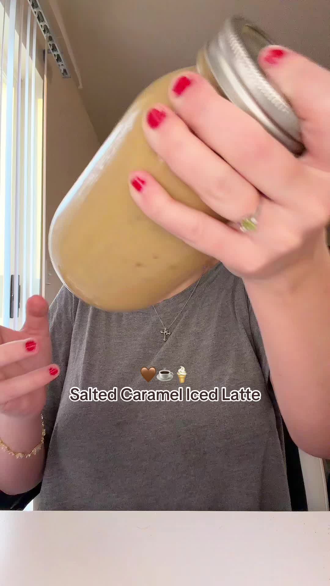 TikTok post by @drewherceg for Javy Coffee. Caption reads: Easiest Protein Coffee Ever! 🤎☕️@Javvy Coffee....