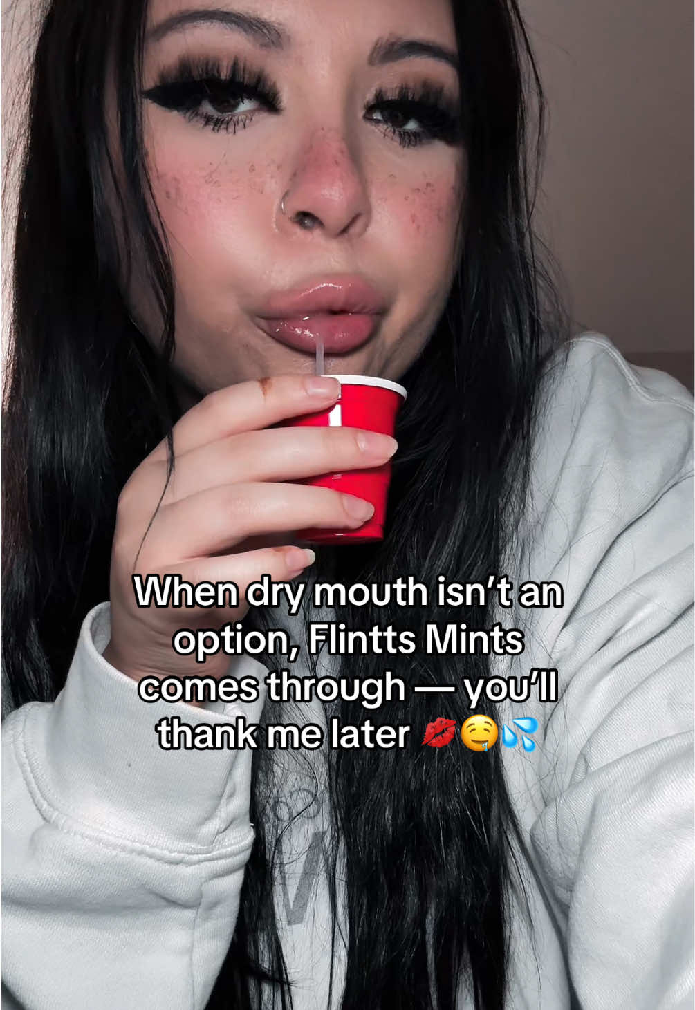 TikTok post by @xoxo_sarahkania for Flintts Mints. Caption reads: I have been using this Flintts Mints for over two....