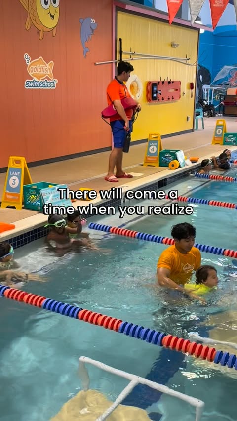 Instagram post by @teamloveyourhome for Goldfish Swim School. Caption reads: [...] much more. 🥹💙 We’ve been with....