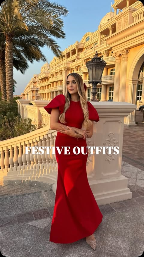 Instagram post by @theresa.schiffhauer for Club L London. Caption reads: [...] 1,2,3 or 4? 🎄✨ Dress 1: @clubllondon Dress....