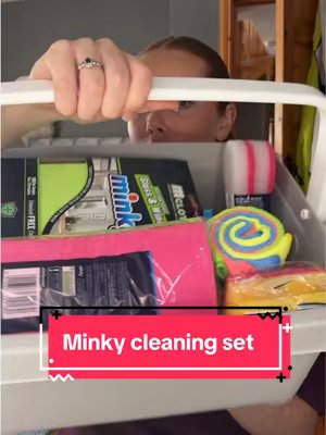 TikTok post by @charlotte_doolan for Minky Homecare. Caption reads: So many goodies!🧽 @Minky Homecare @The Collective....