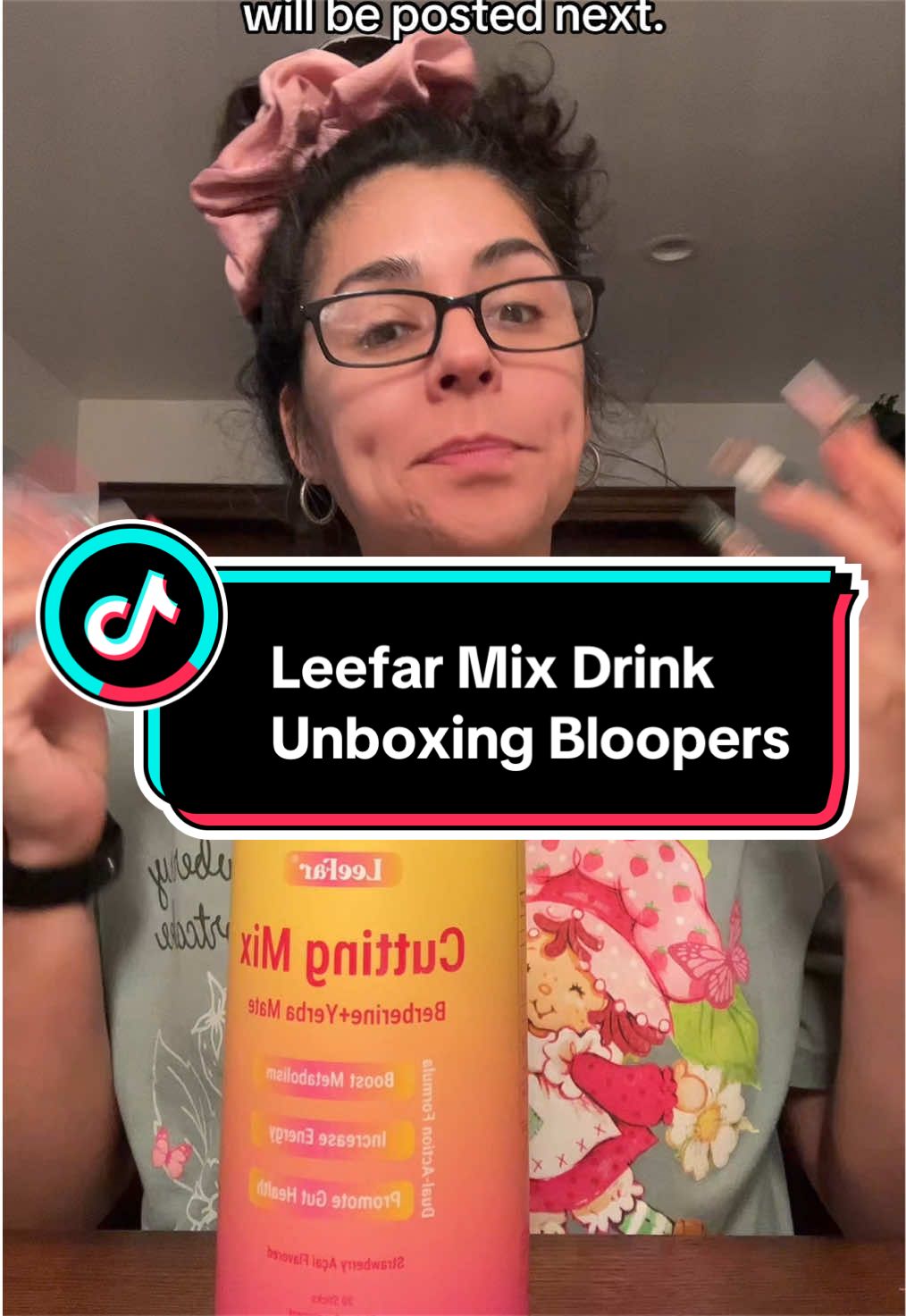 TikTok post by @michellebarbozaa for Leefar US. Caption reads: [...] #leefar #bloopers #unboxing #guthealth....