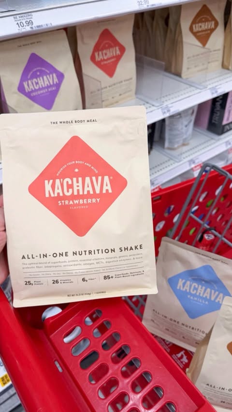 Instagram post by @targettherapy for Ka'Chava. Caption reads: I already love @kachava…but this strawberry flavor....