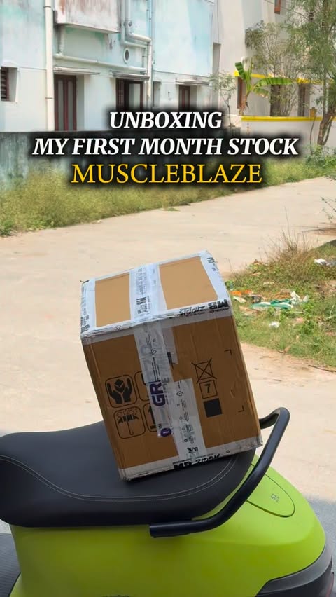 Instagram post by @coa.ch_tamil for MuscleBlaze. Caption reads: [...] date. Keep going 📈 I did it official....