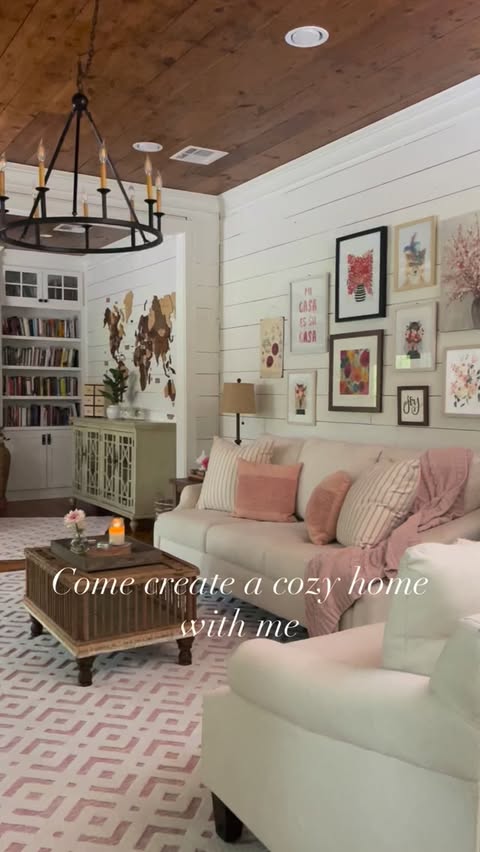 Instagram post by @simplysoutherncottage for Rocket Mortgage. Caption reads: #Ad Cozy season is my favorite season, and today....