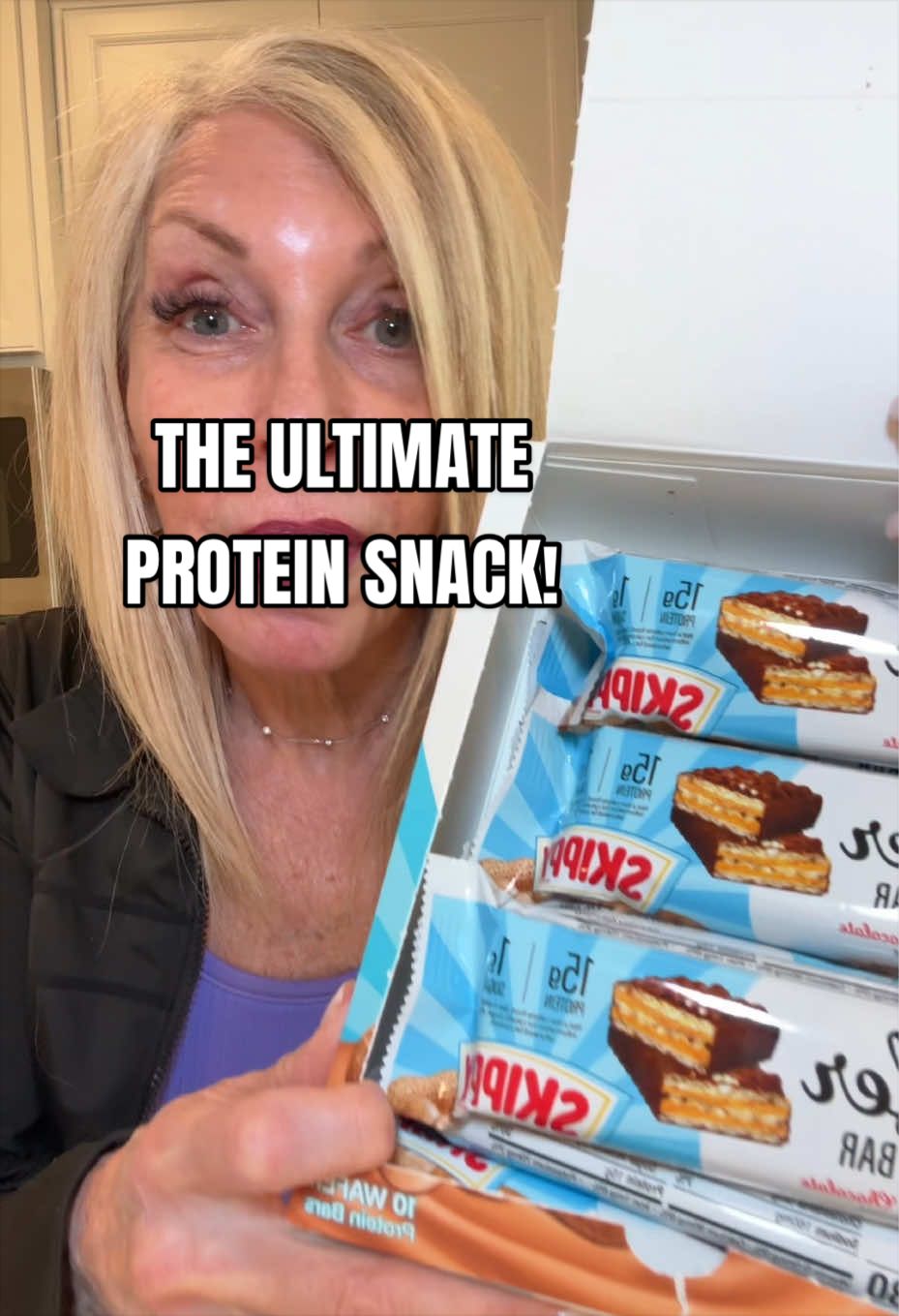 TikTok post by @getfitbycindys for Genius Gourmet. Caption reads: [...] #PeanutButterProteinSnack @Genius Gourmet.