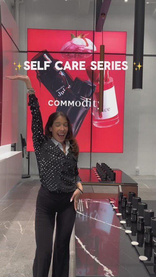 Instagram post by @xojessicatorres for Commodity Fragrances. Caption reads: In need of a #SelfCare day? On this edition,....