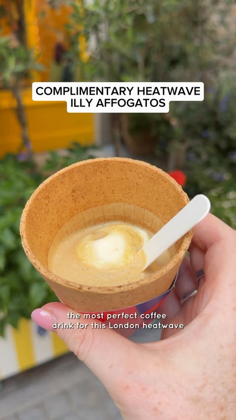Instagram post by @boopfoodie for illy. Caption reads: [...] free affogato in London this weekend ⬇️....