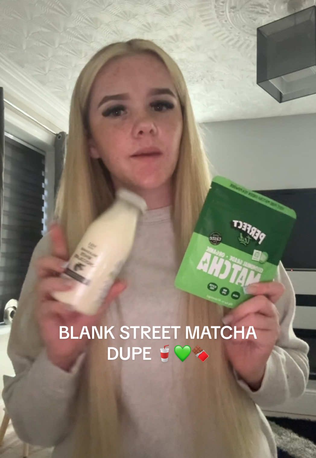 TikTok post by @milliejadehartleyy for Blank Street. Caption reads: [...] fr so obsessed #fyp #like #comment....