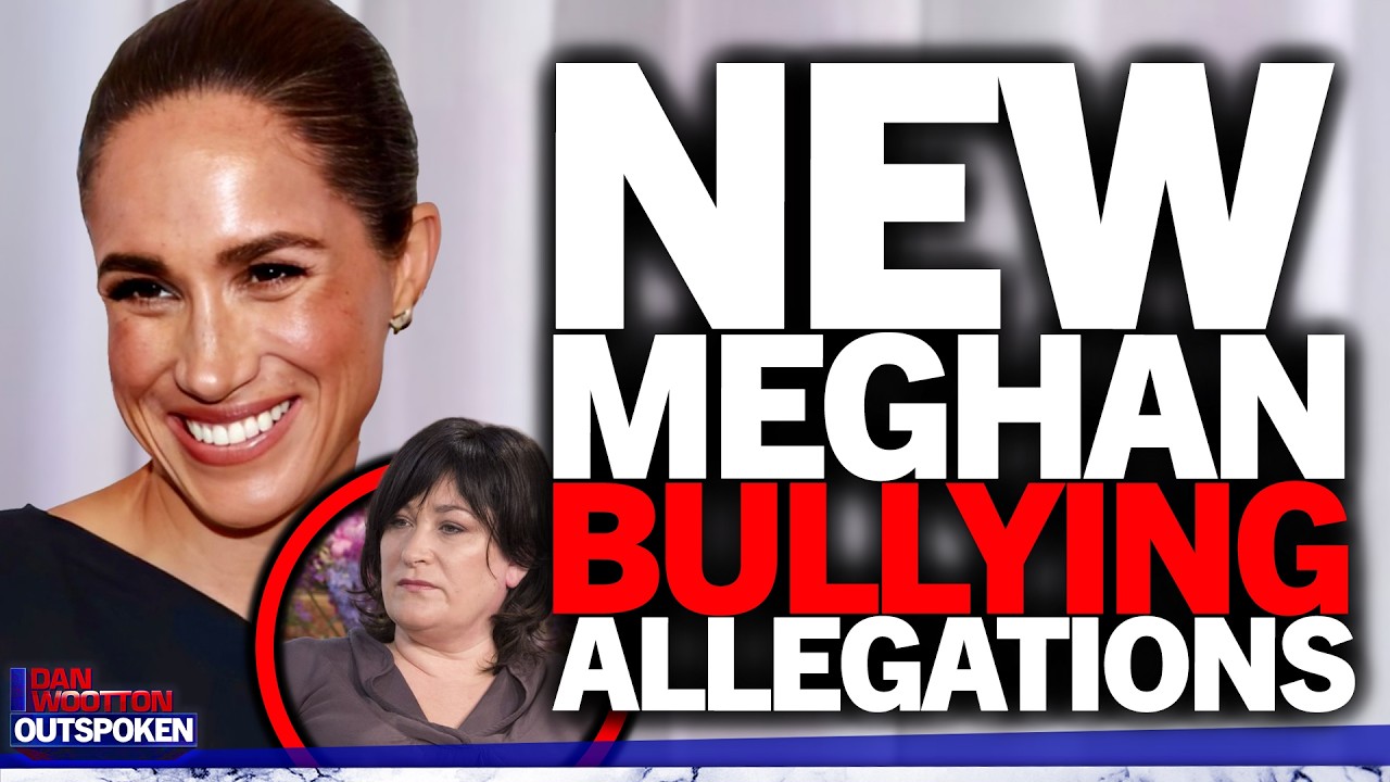YouTube post by @danwoottonoutspoken for FÜM. Caption reads: Meghan Markle hit by shock new Royal Family bully....