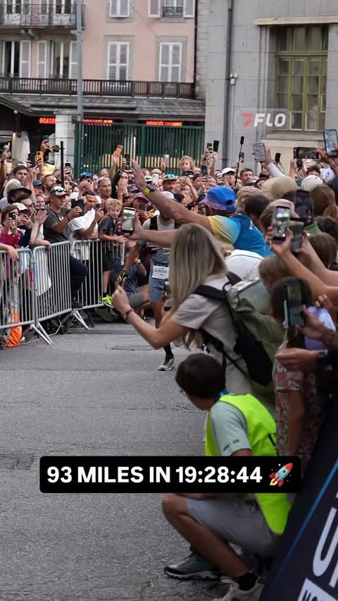 Instagram post by @remy_brassac_ for FloTrack. Caption reads: [...] can watch the three UTMB Finals LIVE on....