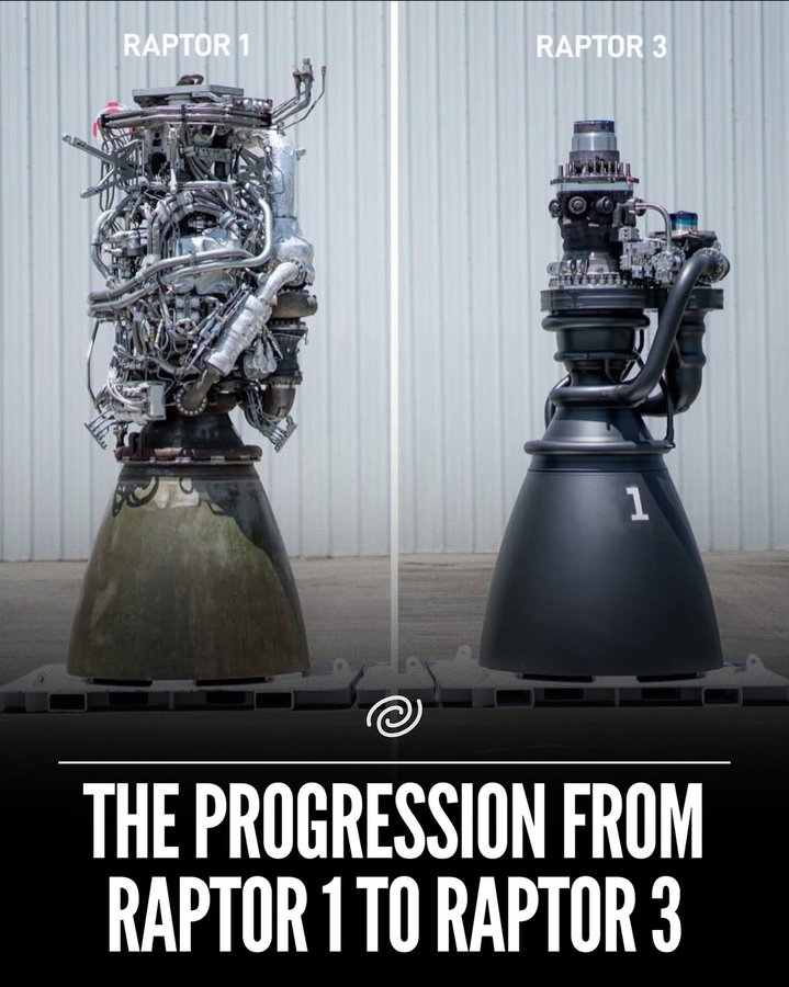 Instagram post by @galaxies for SpaceX. Caption reads: Raptor 1 was SpaceX’s first full-flow staged....