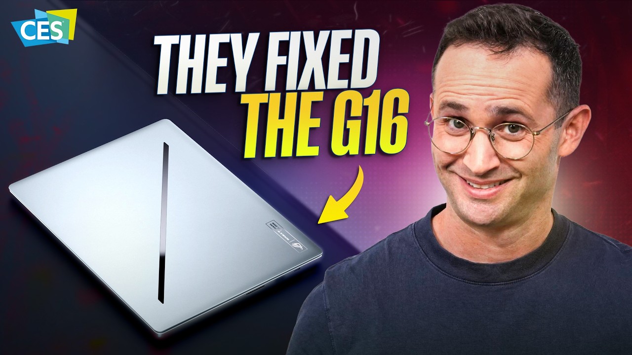 YouTube post by @JustJoshTech for ASUS. Caption reads: Asus’s 2026 Gaming Lineup is INSANE.