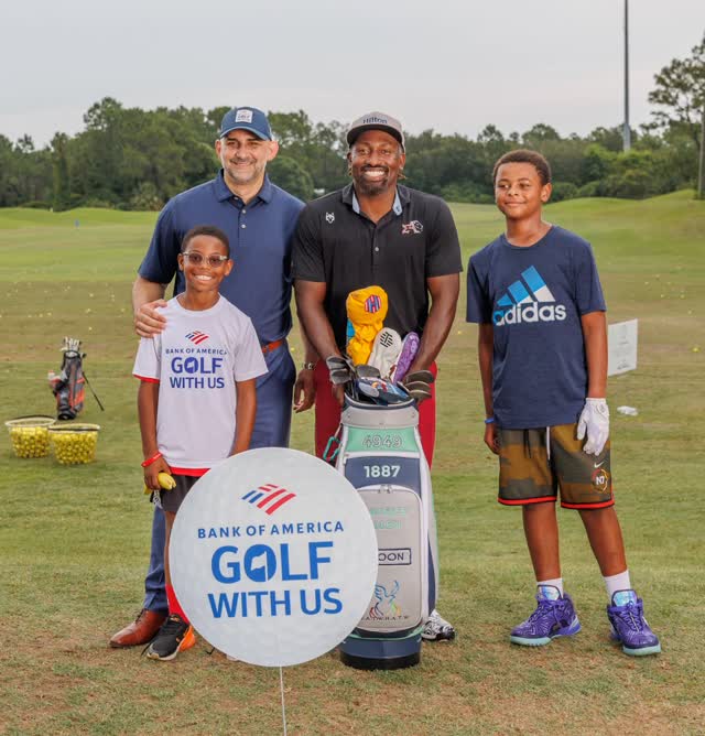 Instagram post by @mauriceallen360 for Bank of America. Caption reads: #ad Golf isn’t about perfection. It’s about....