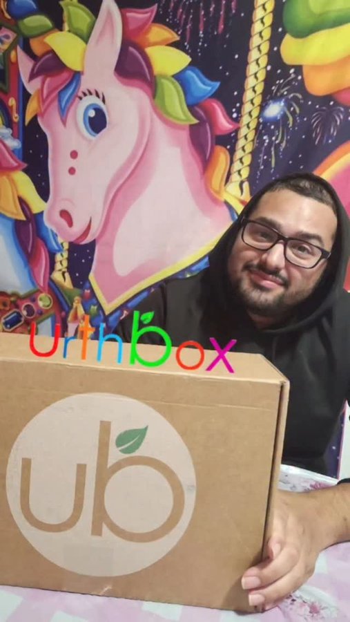 Instagram post by @therainbowfamilyfun for UrthBox. Caption reads: Snack smarter, smile bigger 😋💚 My UrthBox just....