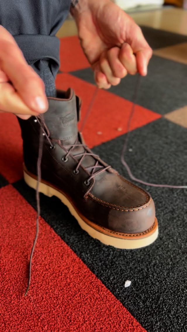 Instagram post by @slimbrick for Red Wing Shoes. Caption reads: Whether we’re talking about the block on the wall....