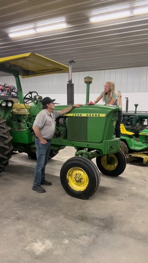 Instagram post by @farmwithzoe for Shell Rotella. Caption reads: What makes a good tractor in your book? It’s time....