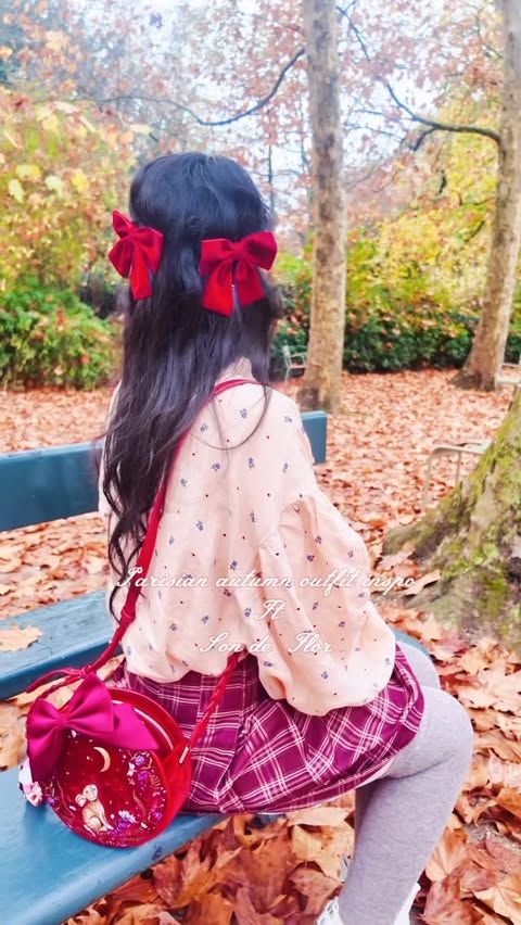 Instagram post by @shima.doll for Son de Flor. Caption reads: Autumn magic ✨🍂 Linen Blouse from Son de Flor 💖I....