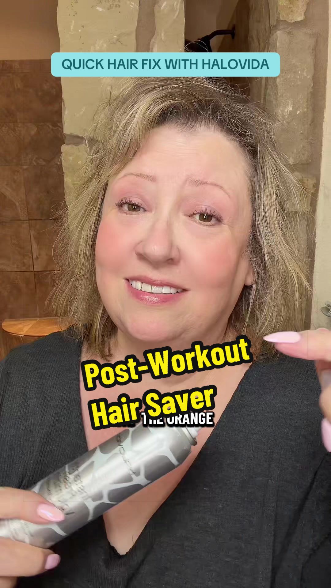TikTok post by @deedeetx for Halovida. Caption reads: [...] hair? Fixed in seconds. Thank you, @HALOVIDA....