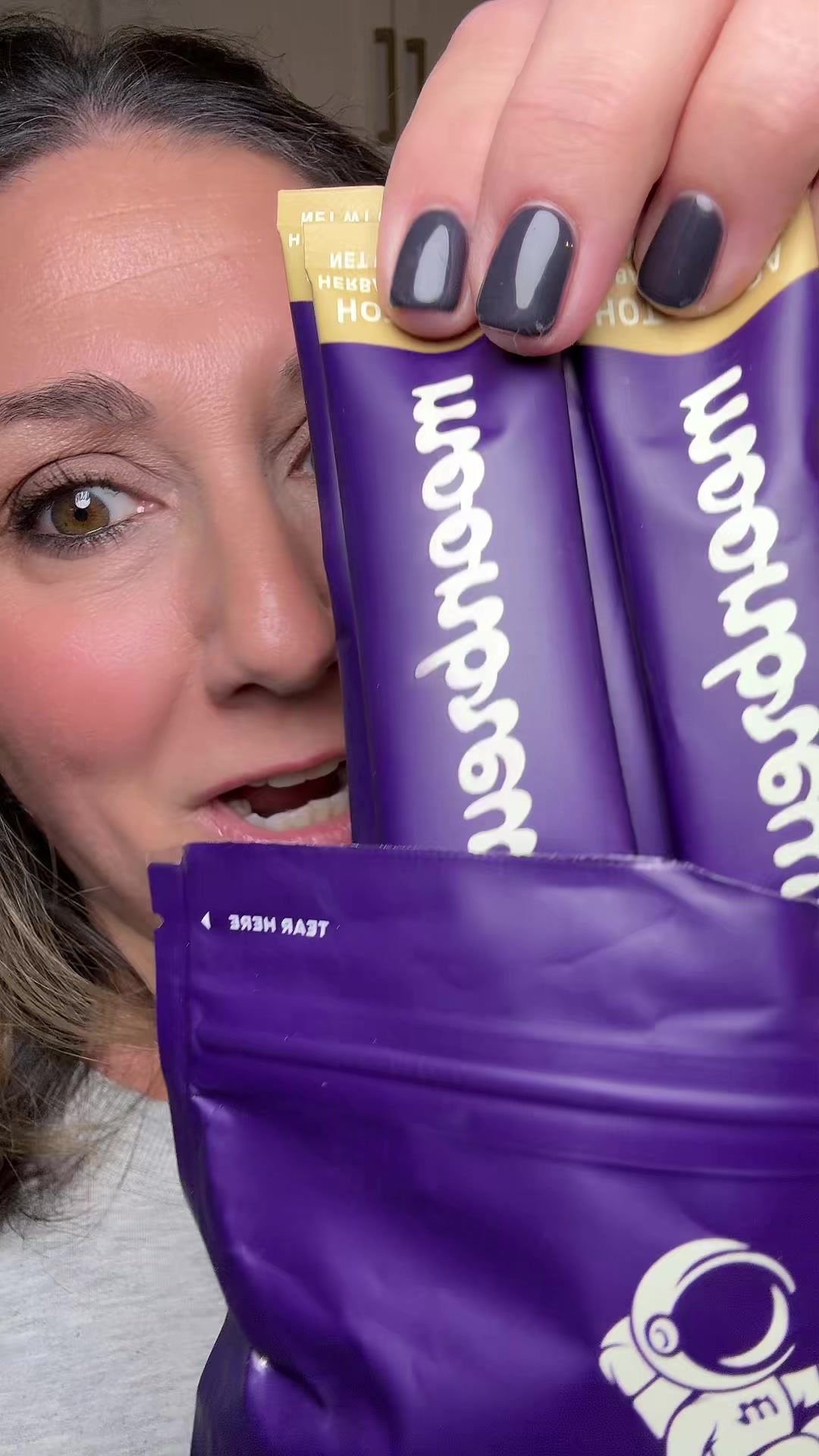 TikTok post by @karmamamafinds for MoonBrew. Caption reads: @MoonBrew these packers are every bit as good as....