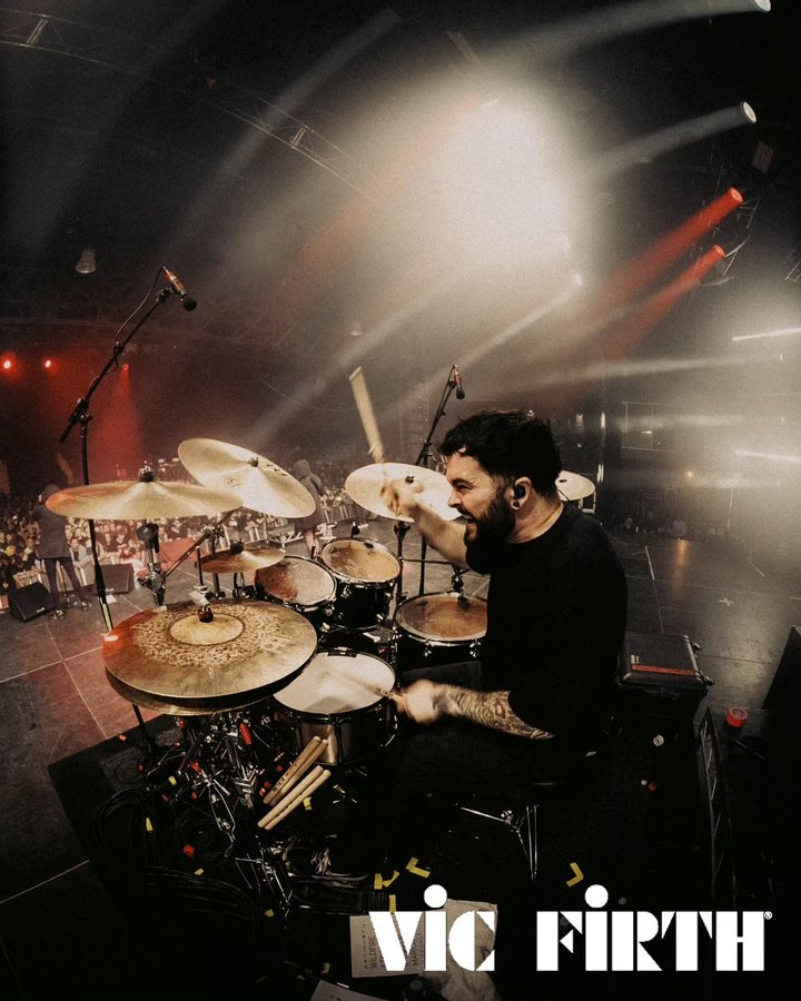 Instagram post by @davidparkesdrums for Vic Firth. Caption reads: Very proud to announce that I'm now a Vic Firth....