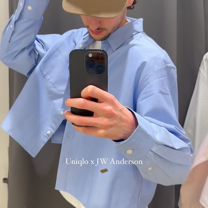 Instagram post by @finlucas1 for JW ANDERSON. Caption reads: It’s all in the crop >> 😄

@uniqlo x @jw_anderson.