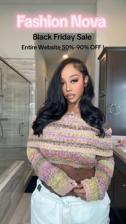 Instagram post by @therealkiannajay for Fashion Nova. Caption reads: @FashionNova 🩷 Black Friday Sale starts [...].