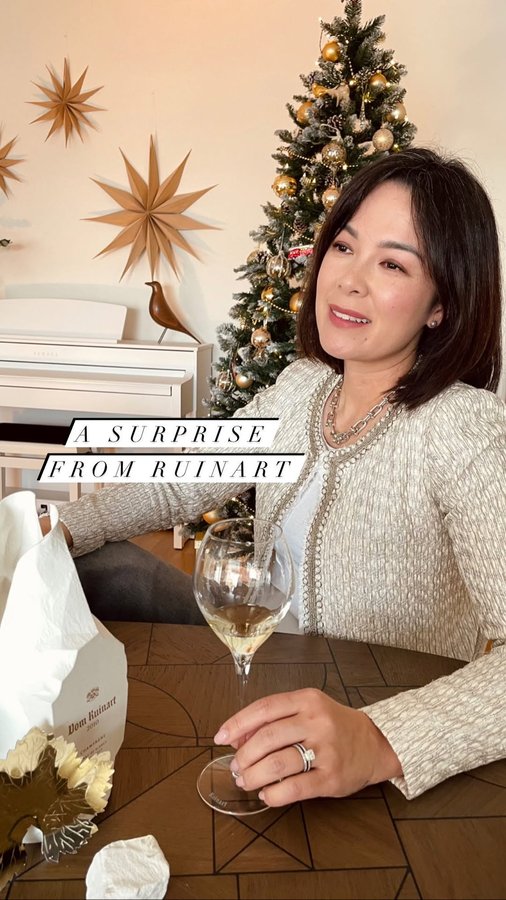 Instagram post by @nelalee for Champagne Ruinart. Caption reads: //Sponsored//

What a beautiful surprise from....