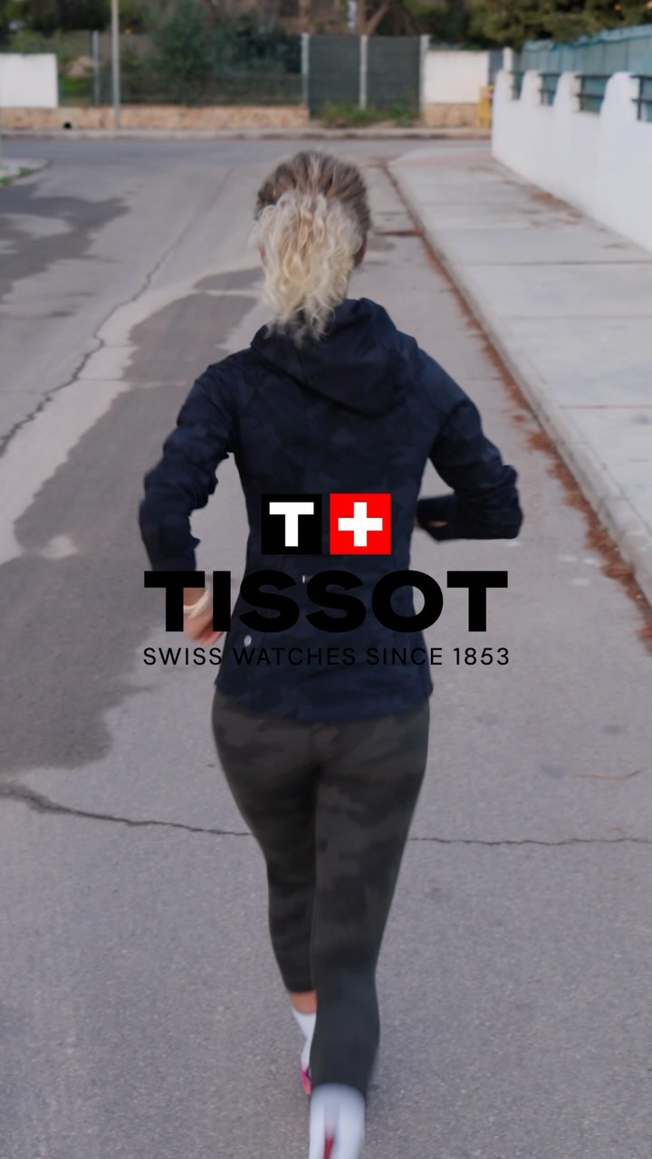 Instagram post by @jolandaneff for TISSOT. Caption reads: Level up your runs with Tissot! 🏃🏼‍♀️Tissot is....