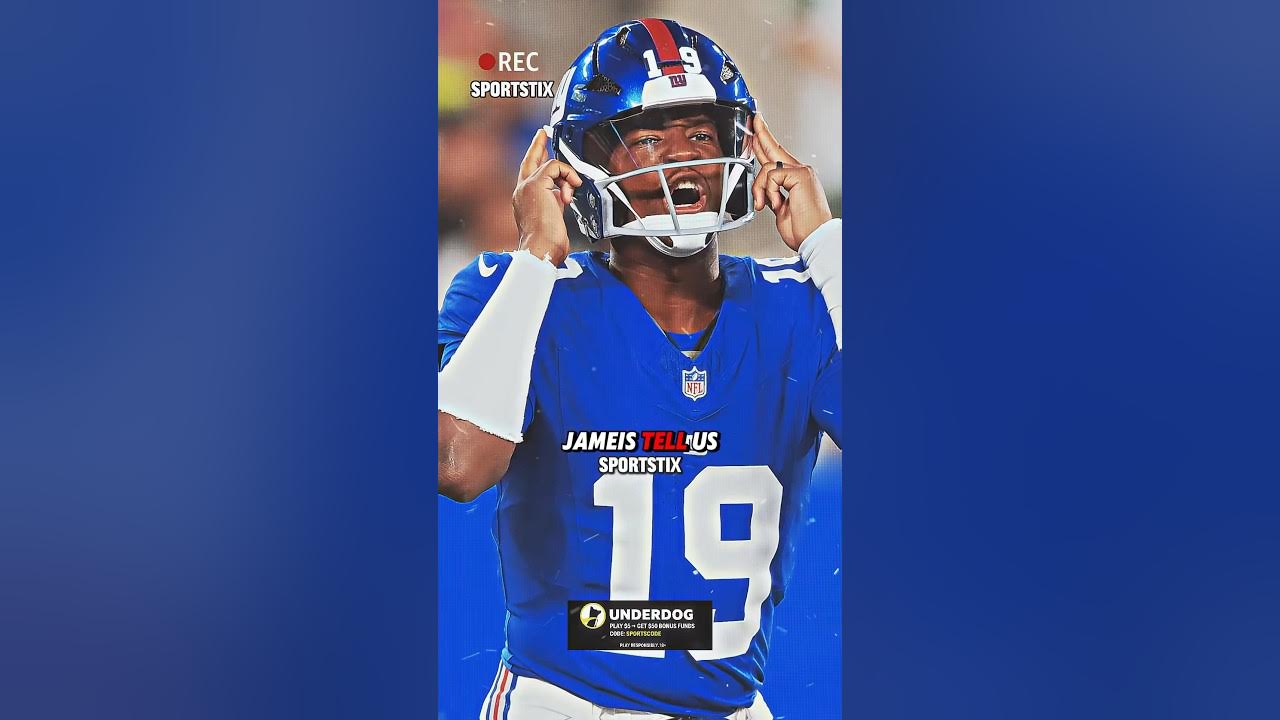 YouTube post by @SportsTix for Underdog Fantasy. Caption reads: Jameis Winston Is a National Treasure 😂....