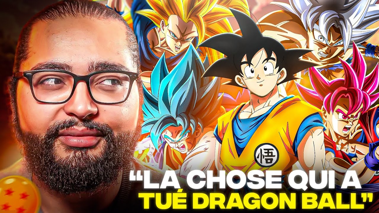 YouTube post by @lechefotaku for WEBTOON. Caption reads: The Thing That KILLED Dragon Ball | DRAGONBALLOGY.