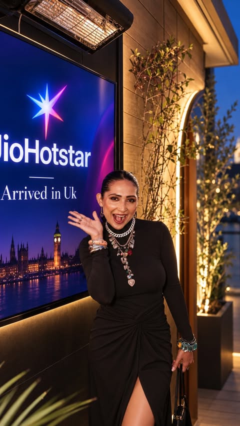 Instagram post by @myshadowbeats for JioHotstar. Caption reads: @jiohotstar just officially launched in the UK....