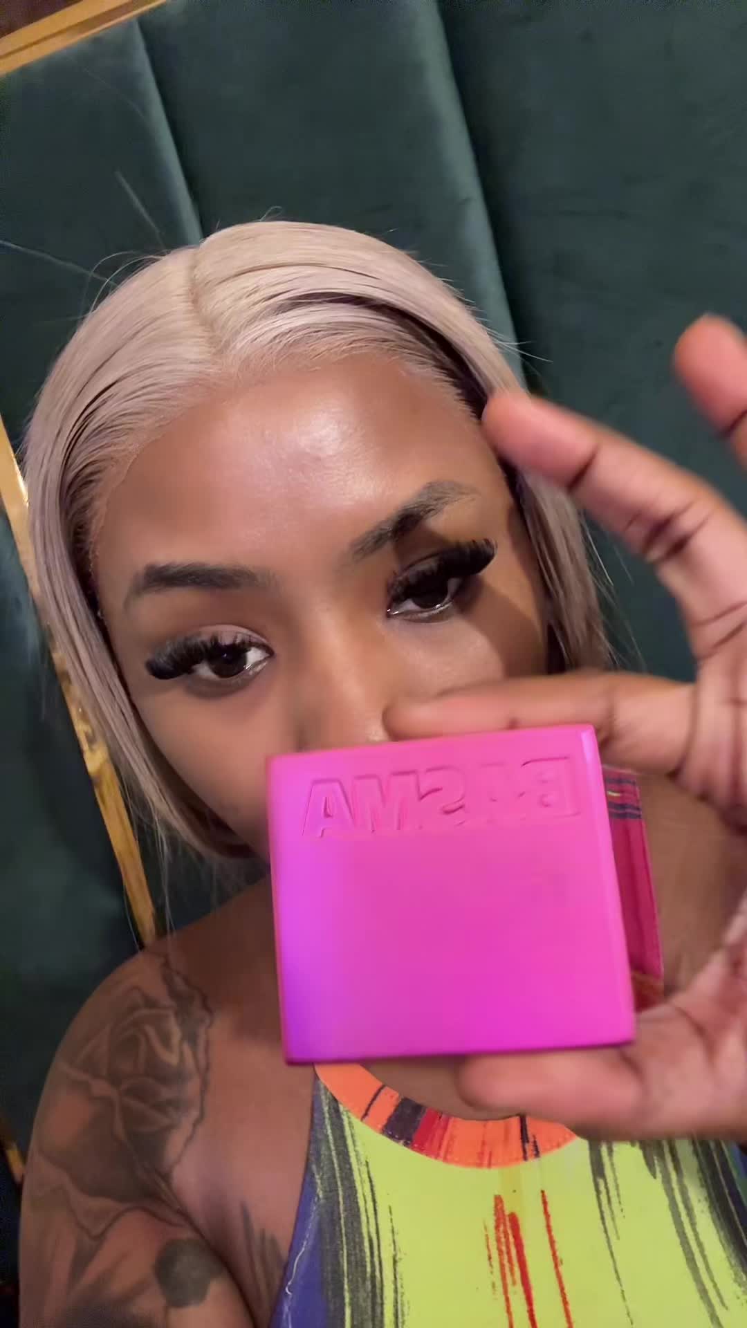 TikTok post by @oliviaoslay for BASMA Beauty. Caption reads: @BASMA Beauty #blush #makeup.