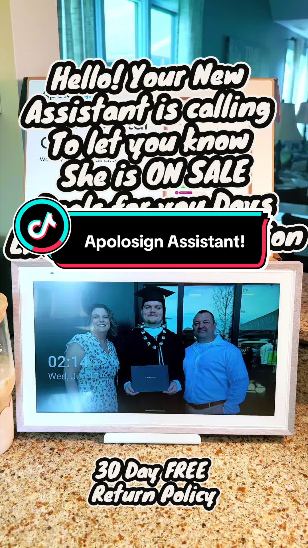 TikTok post by @bjmorris23 for Apolosign. Caption reads: [...] to get your family organized? The ApoloSign....