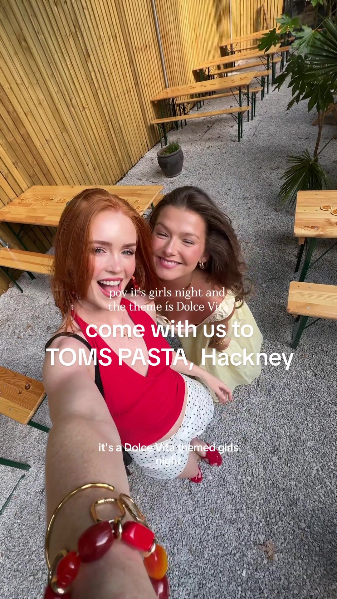TikTok post by @kirstyeelizabeth for Herbal Essences. Caption reads: ad. We celebrated @Herbal Essences UK x Toms Pasta....