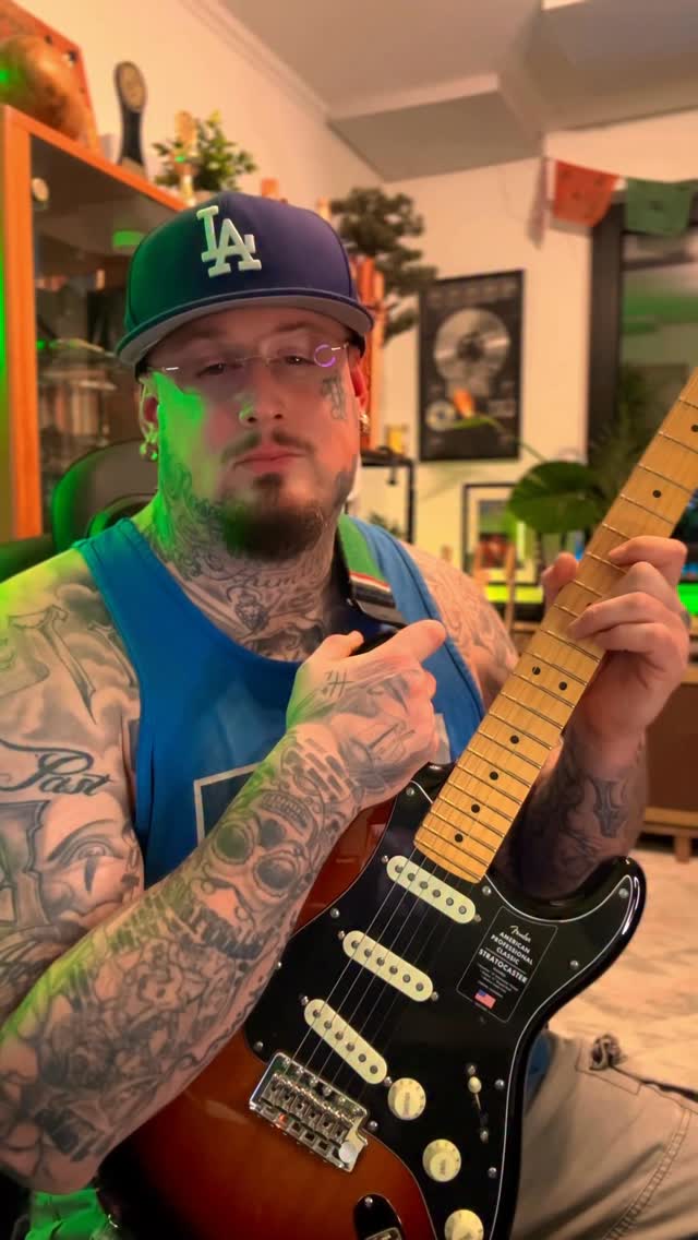 Instagram post by @maxcameo for Fender. Caption reads: Thank you @fender for blessing me with this brand....